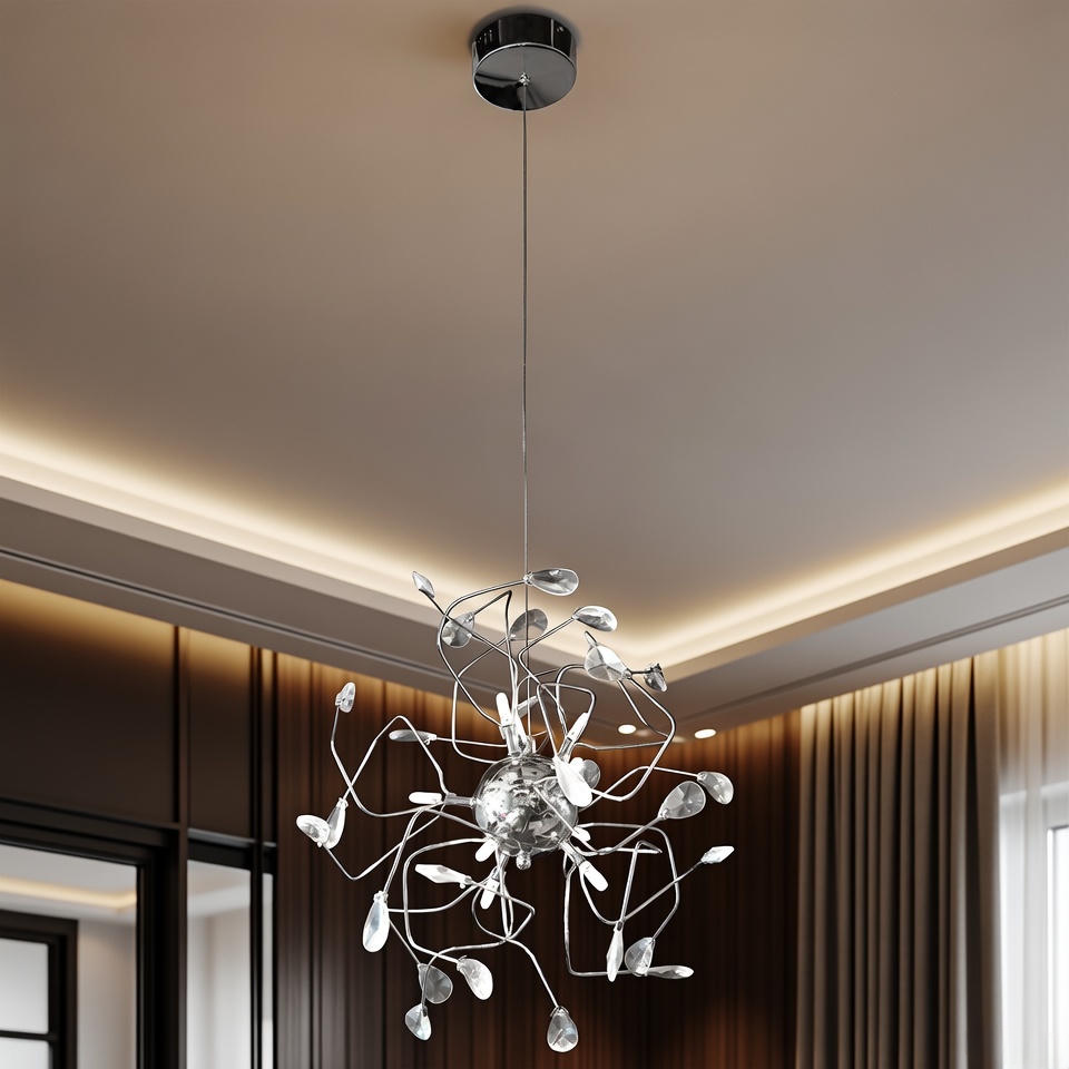 Whimsical crystal light fixture