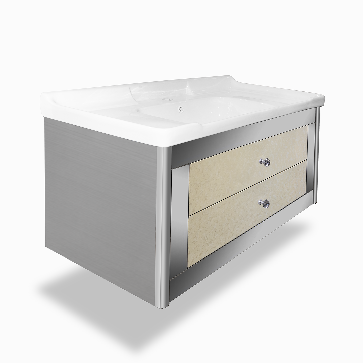 39''Lumière stainless steel Floating Vanity