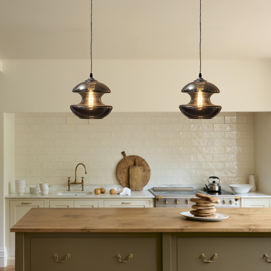 Elegante gray glass pendant