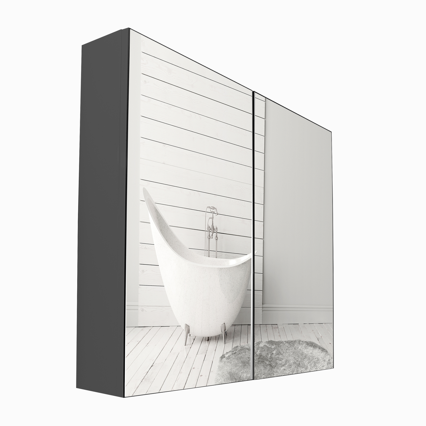 36'' Milano modern laquered  bathroom wall cabinet with 2 mirror doors