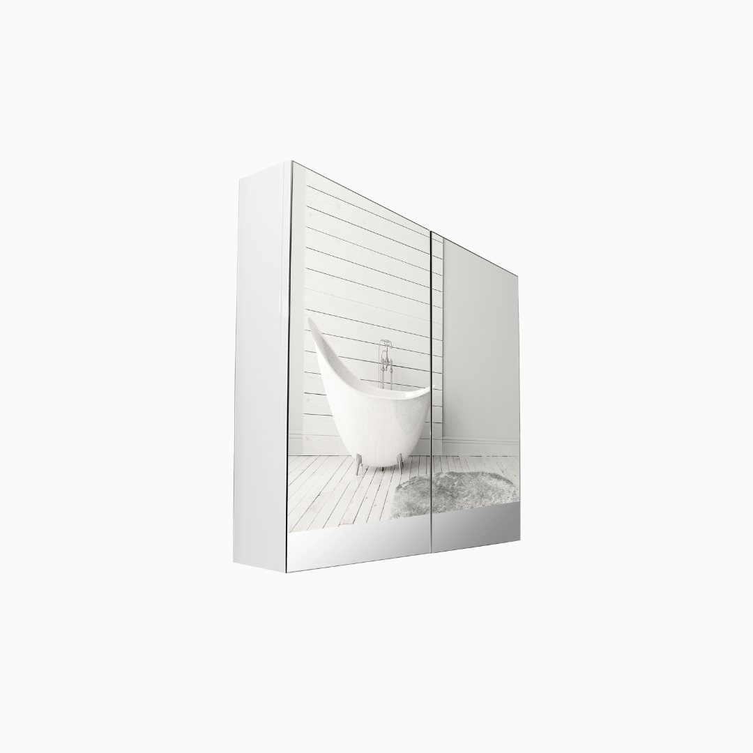 22,5 Cerona modern white bathroom wall cabinet with 2 mirror doors
