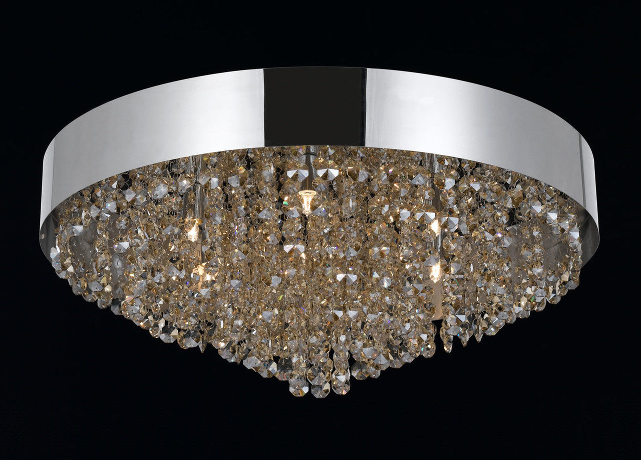 Éclat Doré Modern Crystal Flush Mount Chandelier