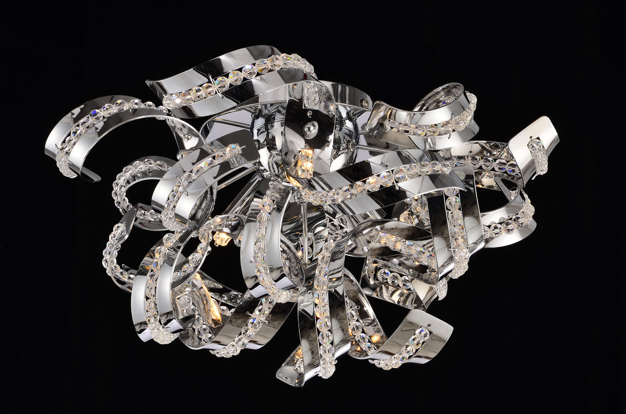 Elegante Spiral Chrome Finished crystal chandelier