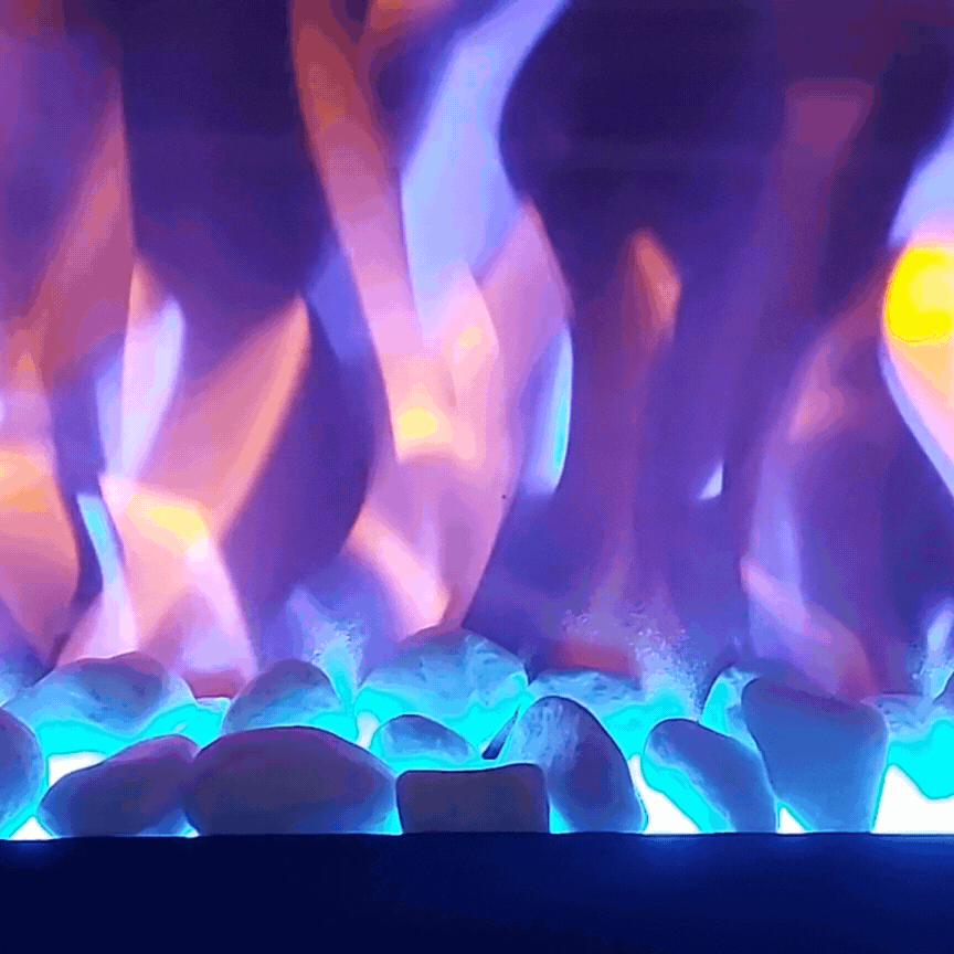 50" Pebbles + Crystal + Log Electric Fireplace - 3 in 1