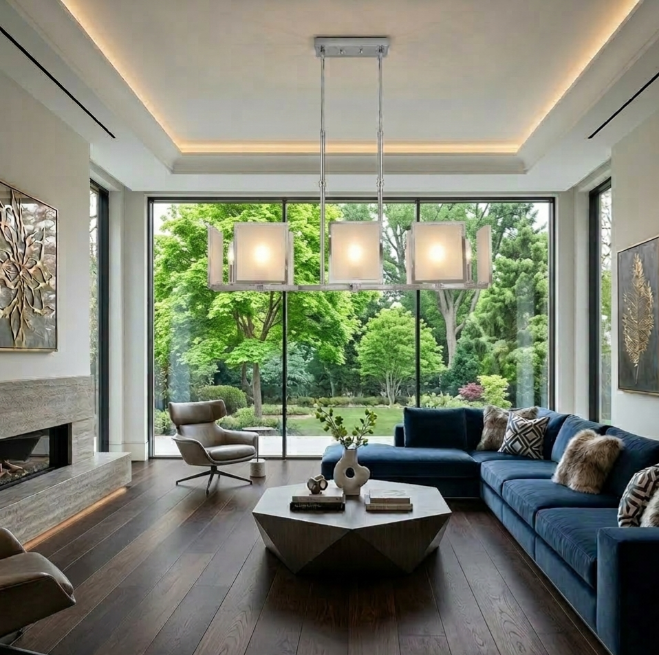 Paris L'Éclat de Modernité chromed metal chandelier