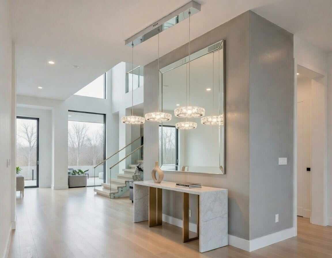 Lumière Éclatante — Modern Crystal Trio LED Pendant