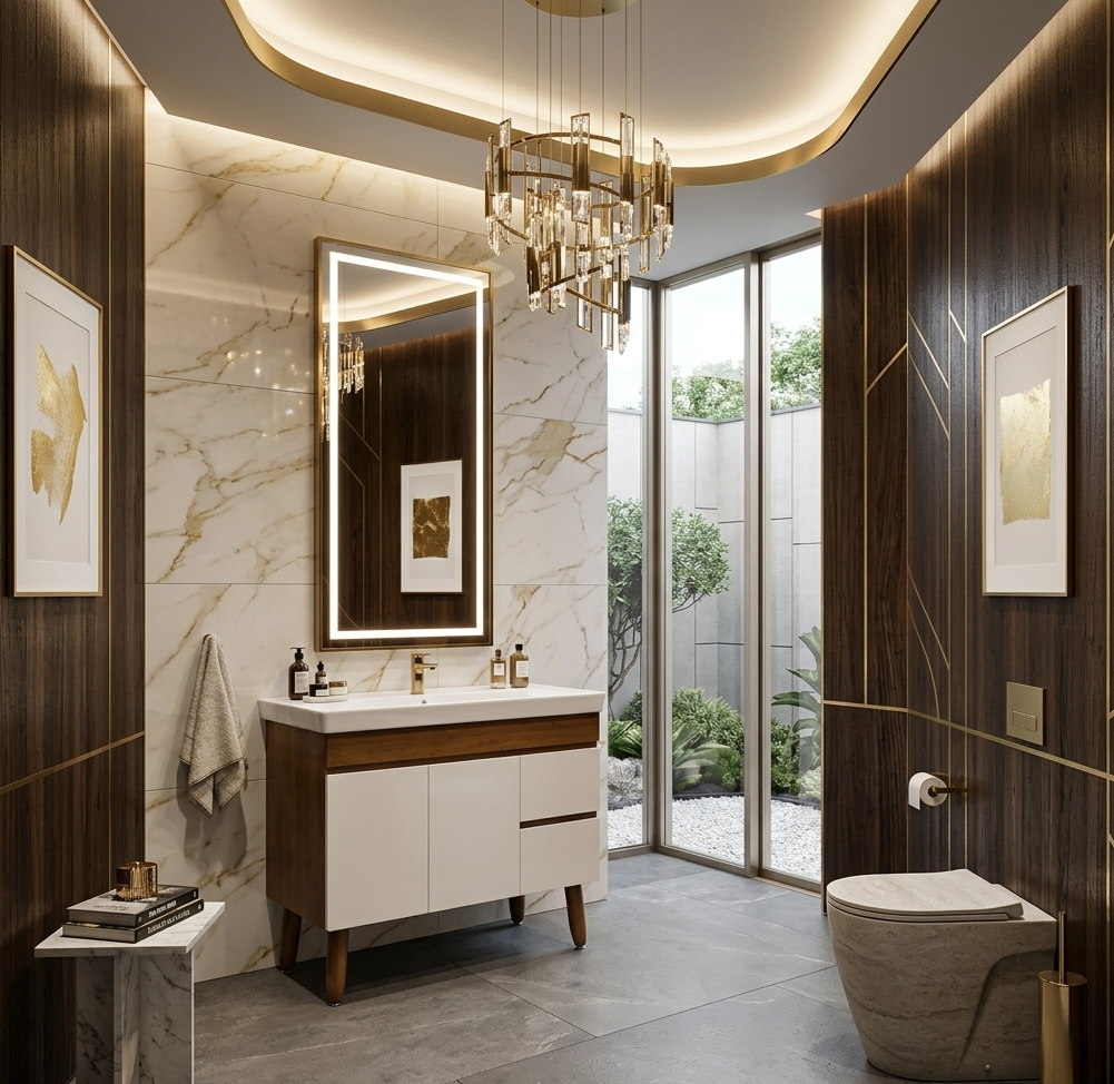 31.5'' Valence wood bathroom vanity with sink (Freestanding or Floating)