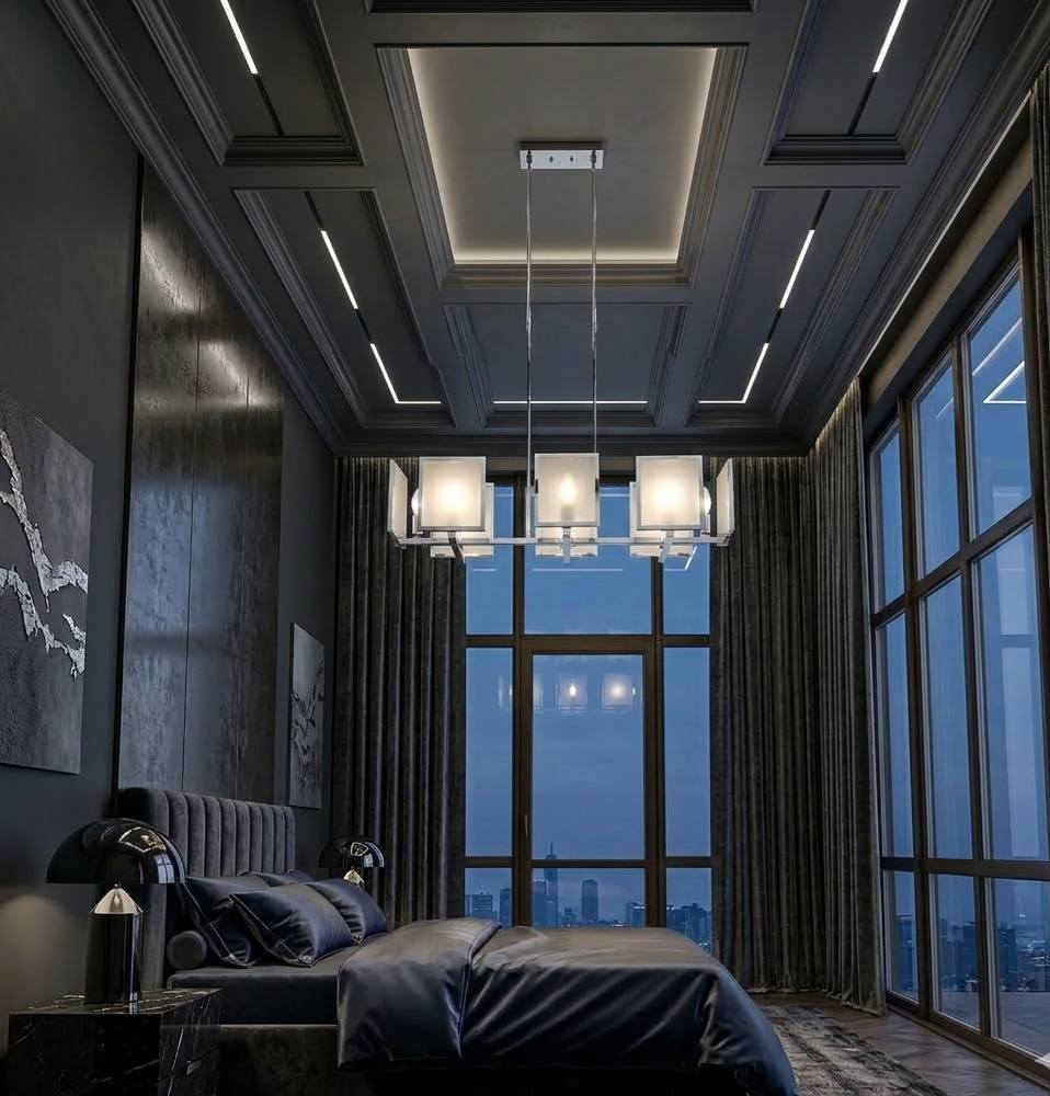 Paris L'Éclat de Modernité chromed metal chandelier