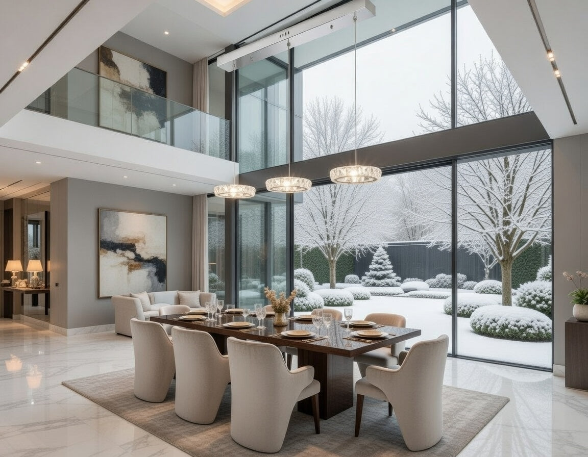 Lumière Éclatante — Modern Crystal Trio LED Pendant