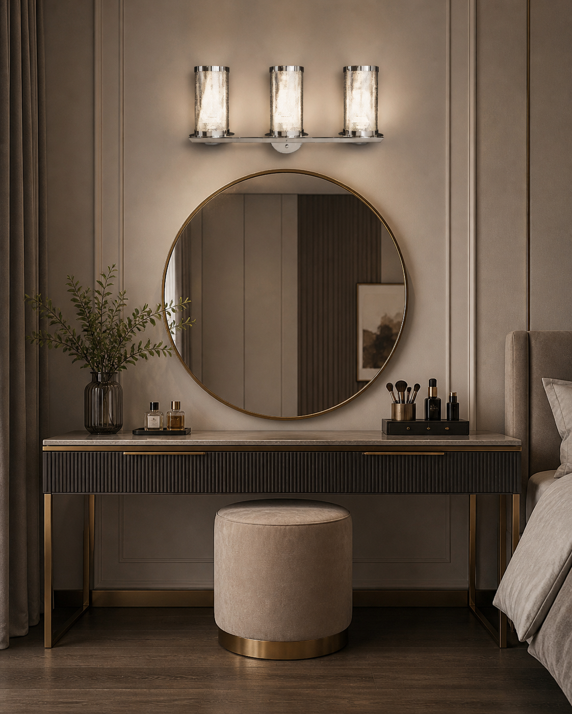 Éclat Moderne — Chrome Triple Wall Light