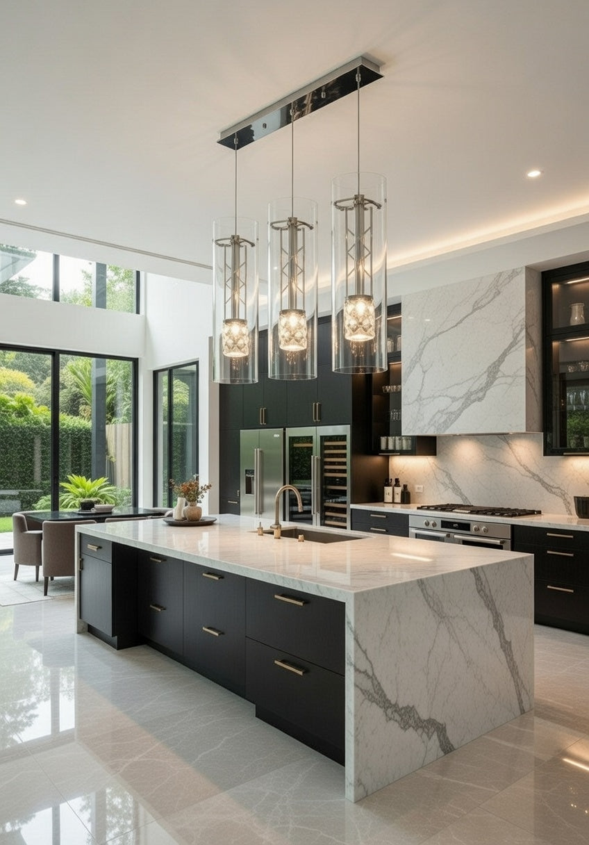 Noir Luxe Crystal Trio Light 