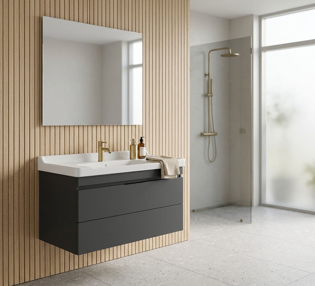 36'' Milano modern laquered floating bathroom vanity with  top
