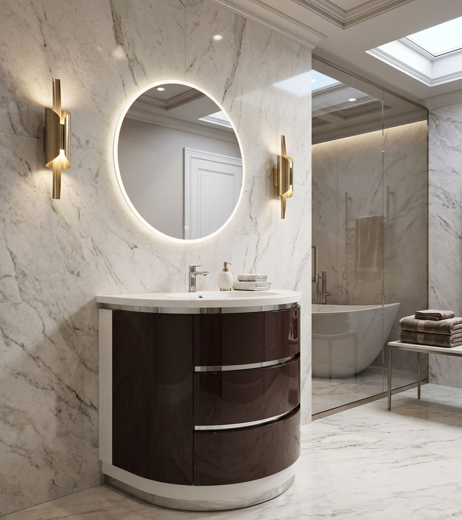 36''Bellagio Notte – Haute Édition Vanity(Elegant laquered Vanity with top)
