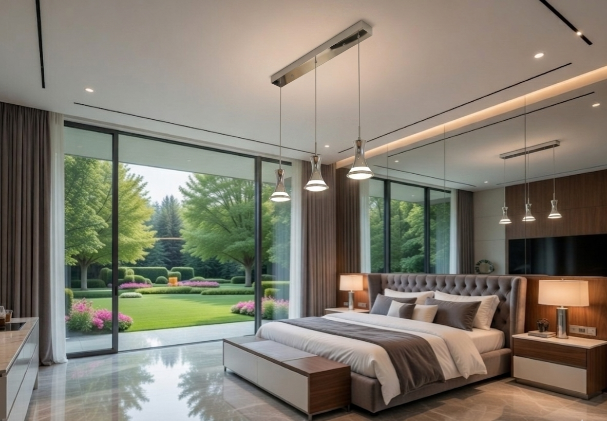 Maison Celestine chromed 3 light pendant