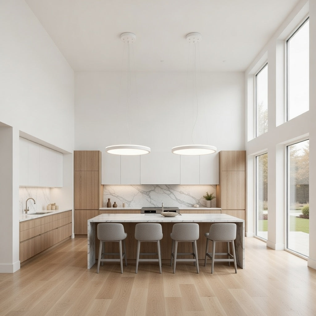 Halo Luxe LED Pendant – Modern Minimalist Ring Light