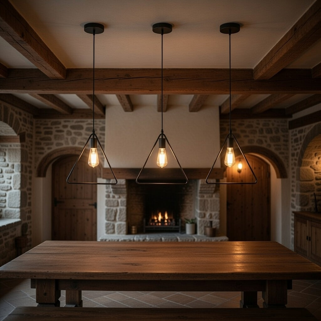 Trigonon black metal pendant