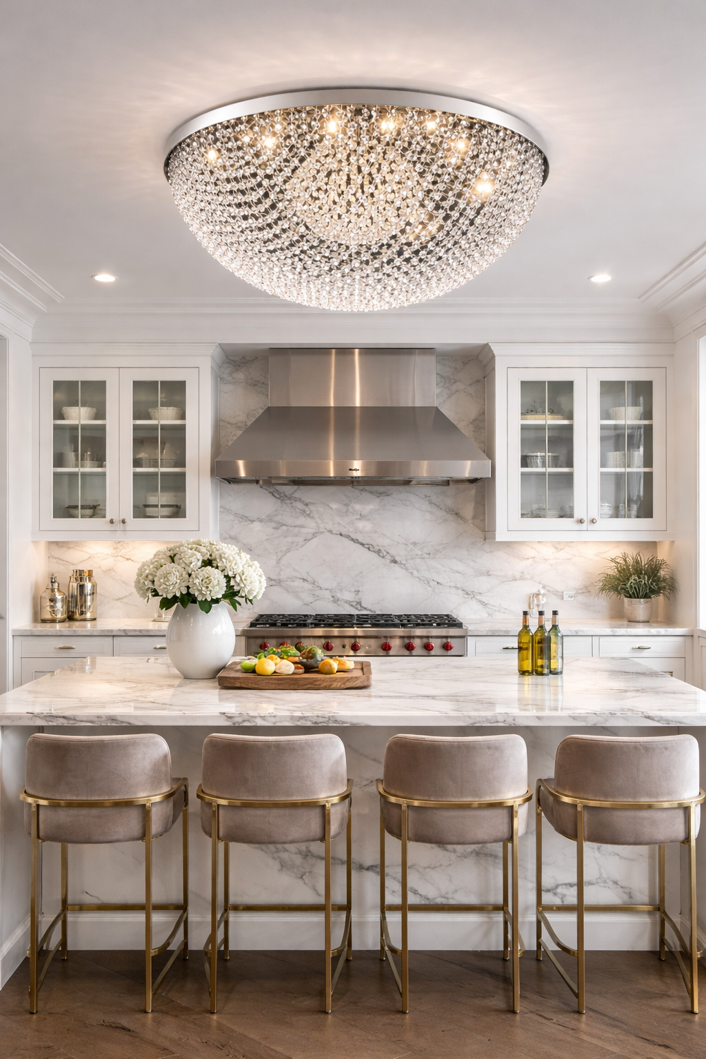 Grand Éclat Crystal Dome Chandelier