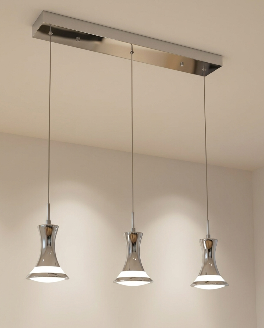 Maison Celestine chromed 3 light pendant