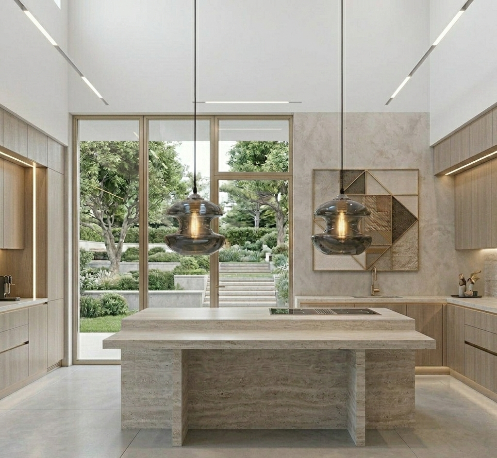 Elegante gray glass pendant