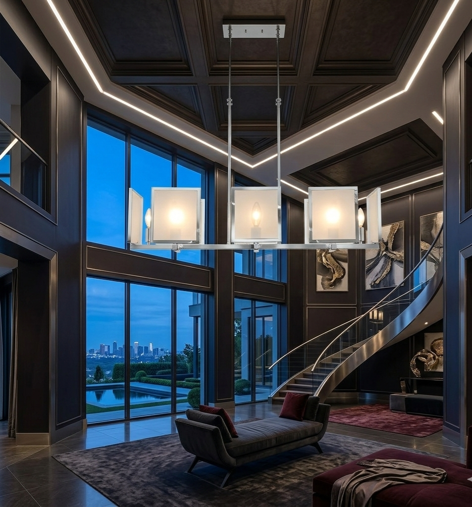 Paris L'Éclat de Modernité chromed metal chandelier