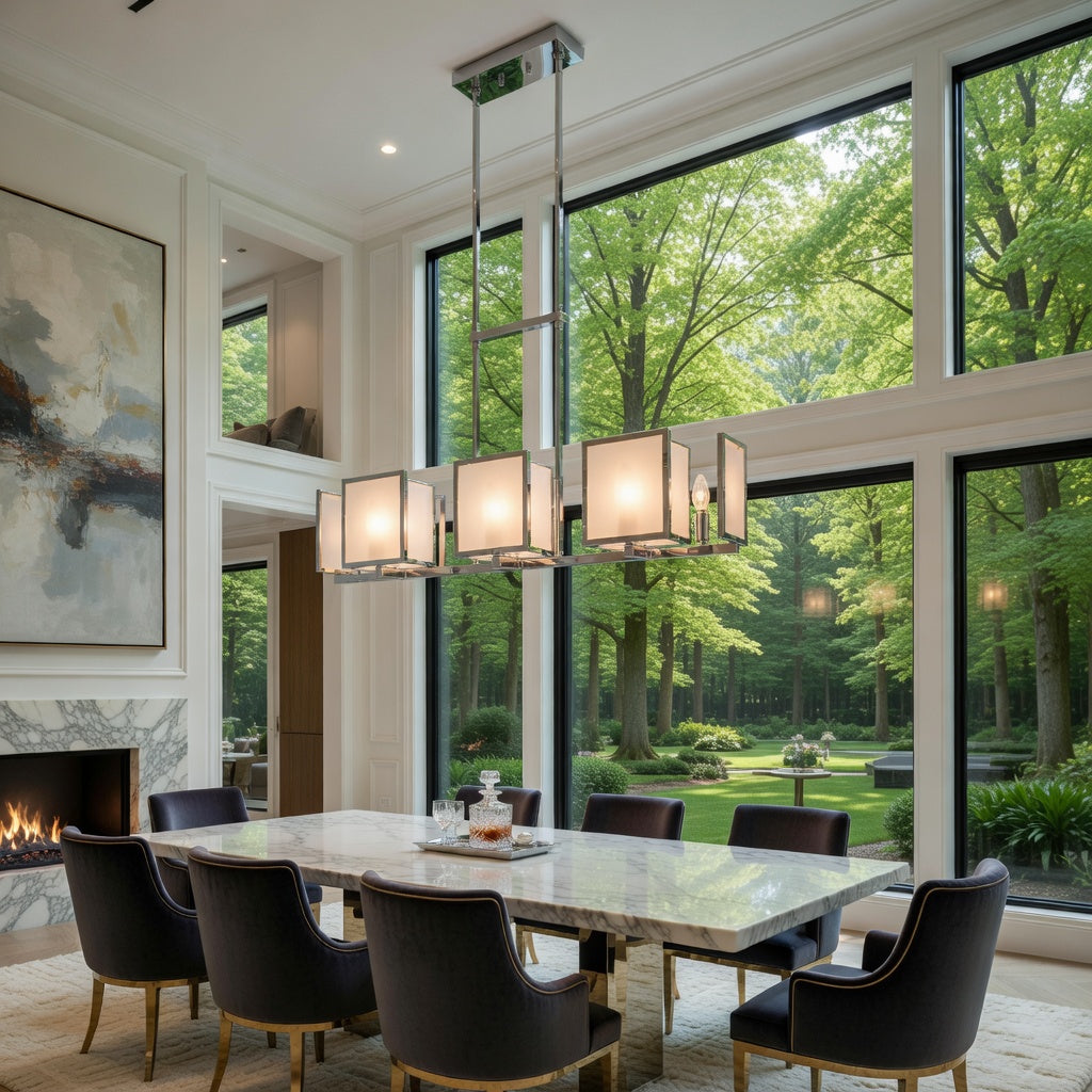 Paris L'Éclat de Modernité chromed metal chandelier