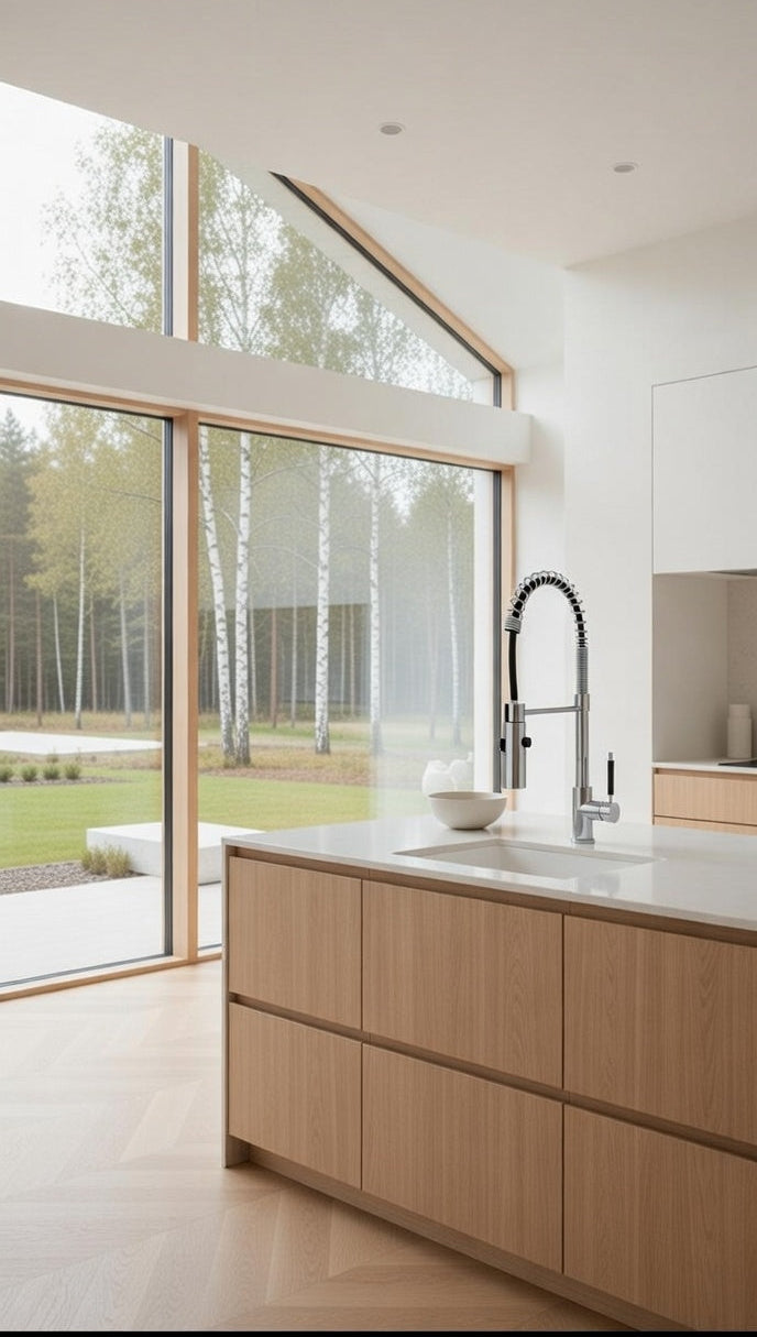 The Monaco Spring Pull-Down Kitchen Faucet – Modern Precision in Polished Chrome
