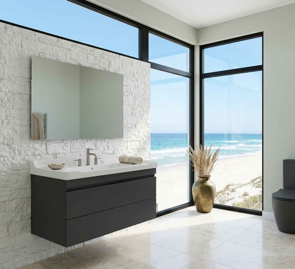 36'' Milano modern laquered floating bathroom vanity with  top