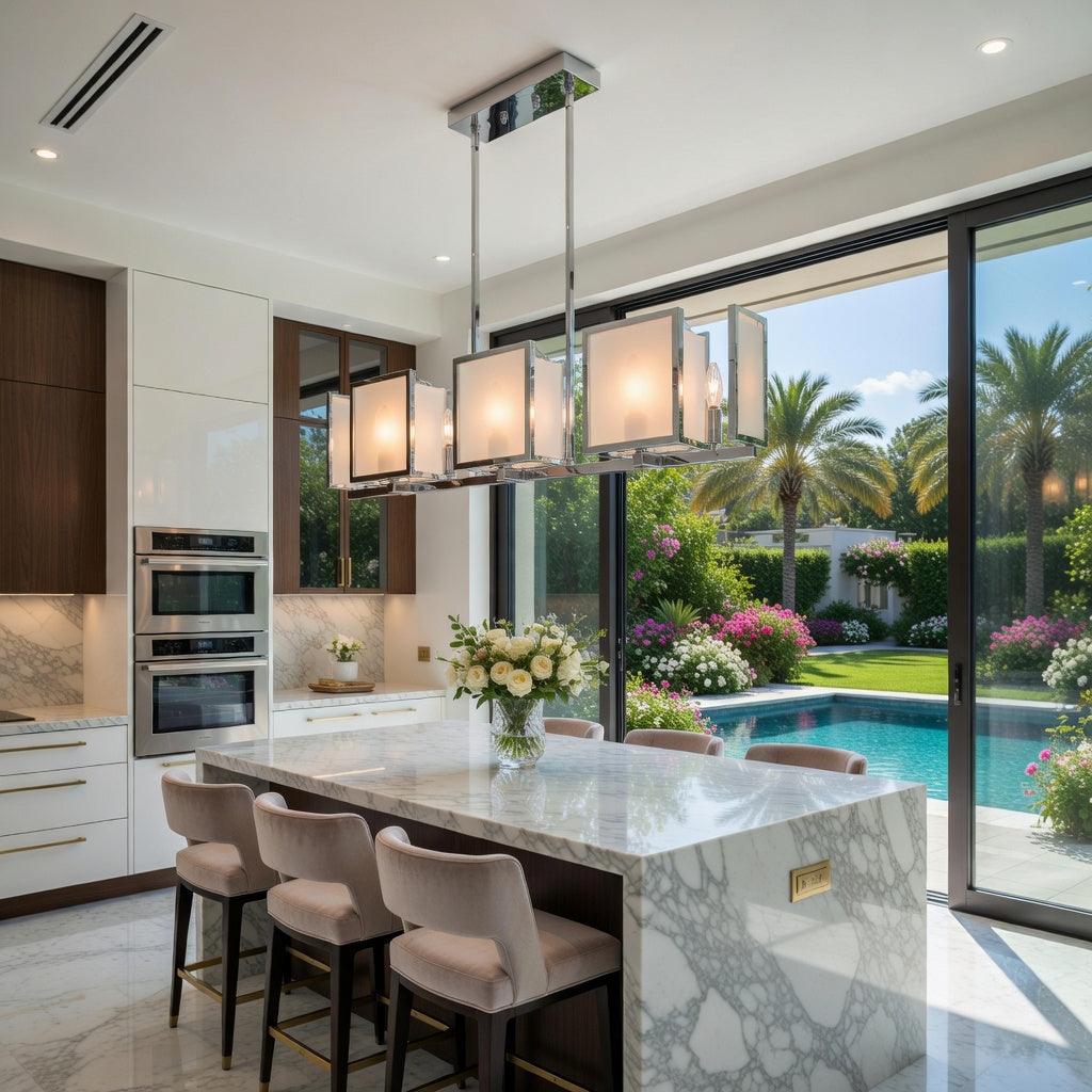 Paris L'Éclat de Modernité chromed metal chandelier