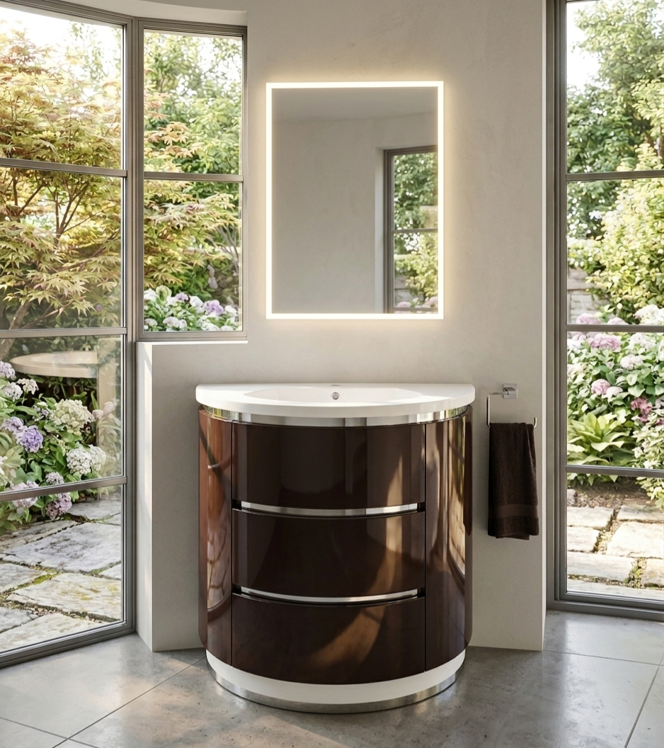 36''Bellagio Notte – Haute Édition Vanity(Elegant laquered Vanity with top)