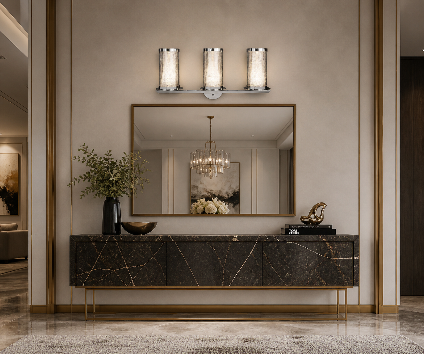 Éclat Moderne — Chrome Triple Wall Light