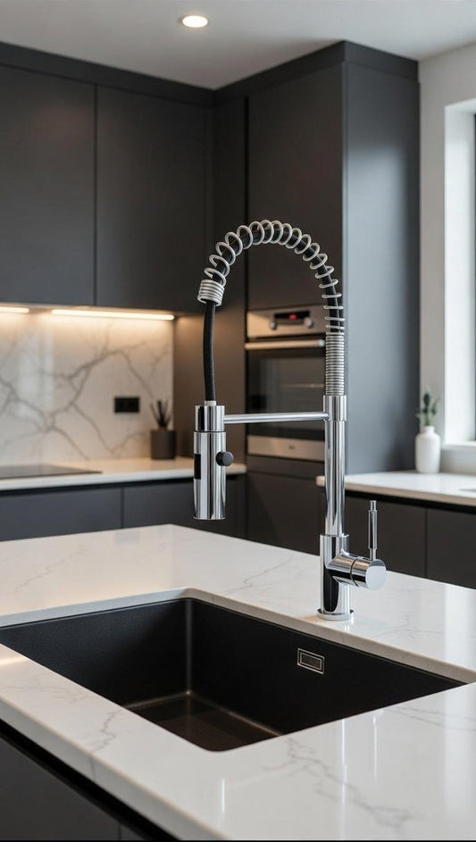 The Monaco Spring Pull-Down Kitchen Faucet – Modern Precision in Polished Chrome