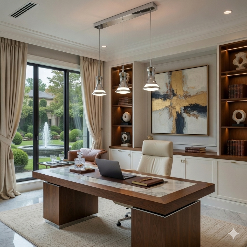 Maison Celestine chromed 3 light pendant