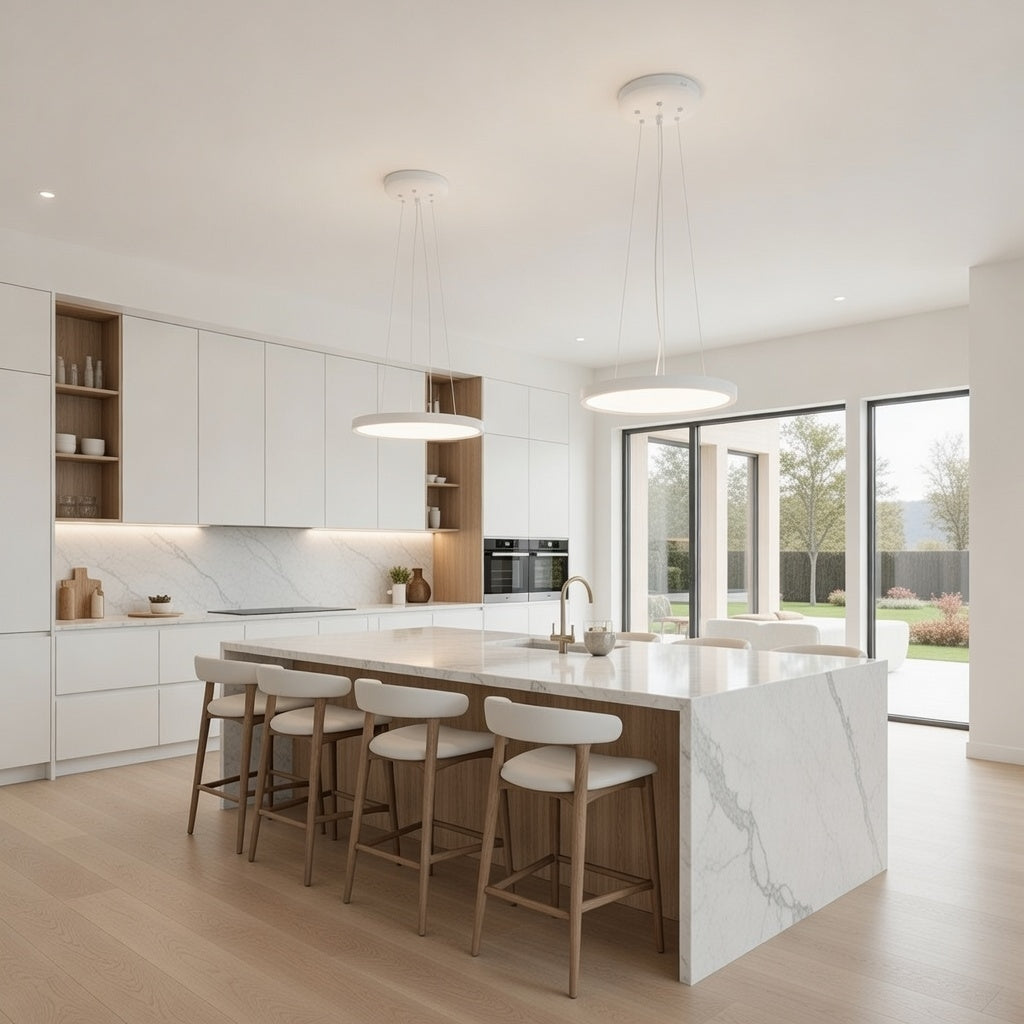 Halo Luxe LED Pendant – Modern Minimalist Ring Light