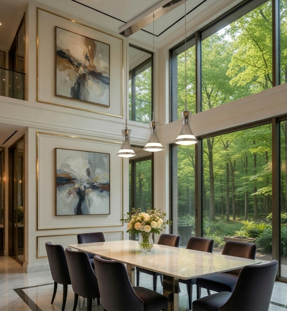 Maison Celestine chromed 3 light pendant