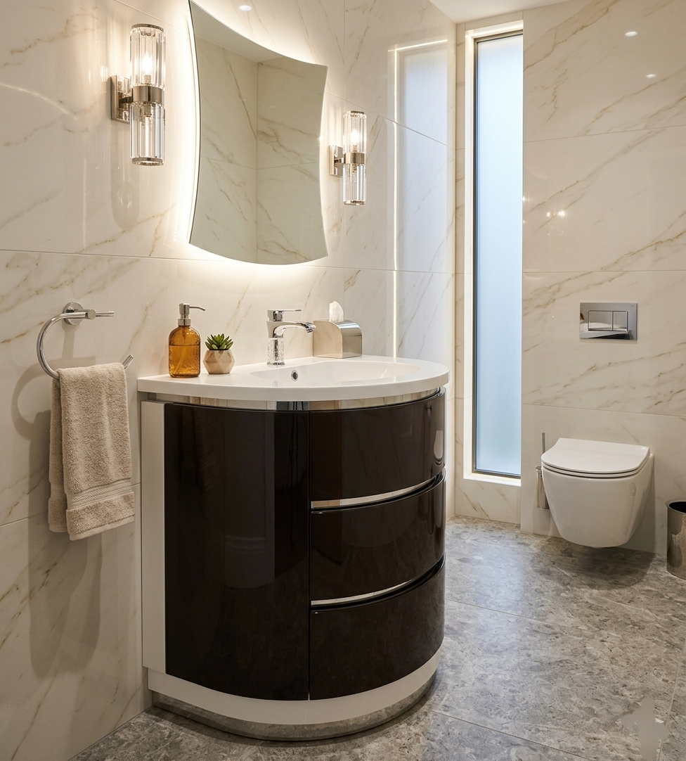 36''Bellagio Notte – Haute Édition Vanity(Elegant laquered Vanity with top)