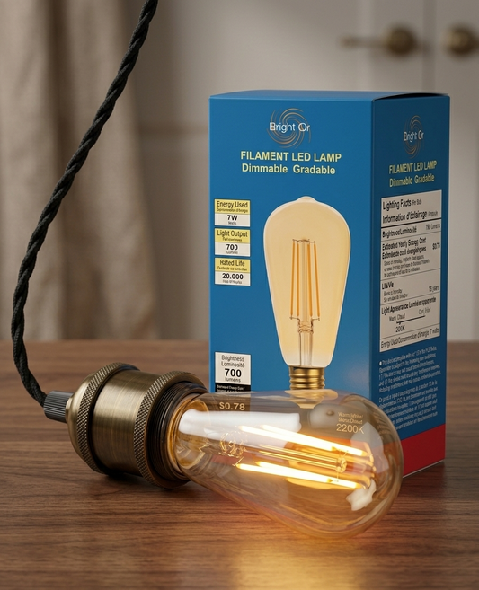Retro Ambience, Modern Efficiency: Bright Or™ Dimmable Filament LED Lamp