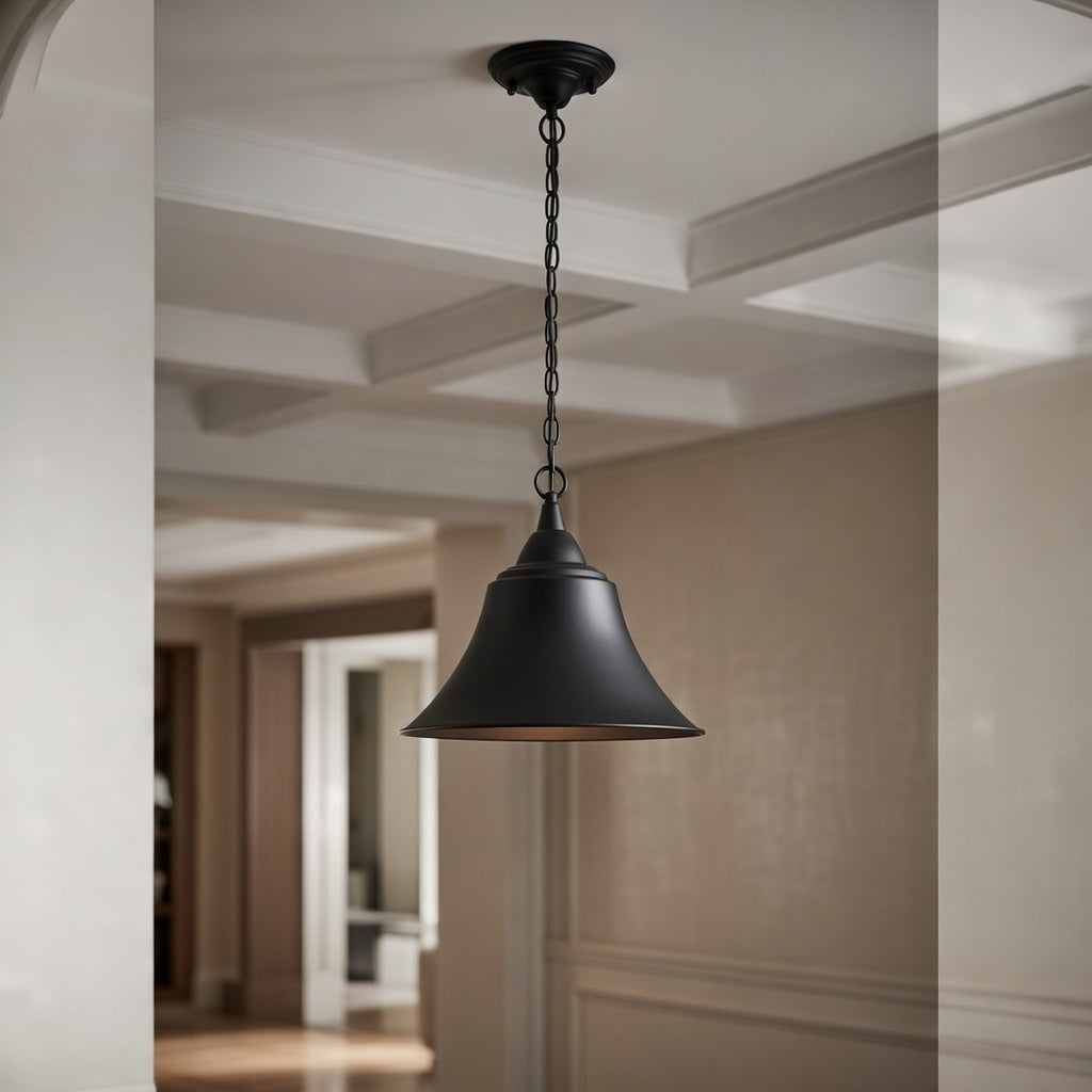 Prato black metal bell pendant