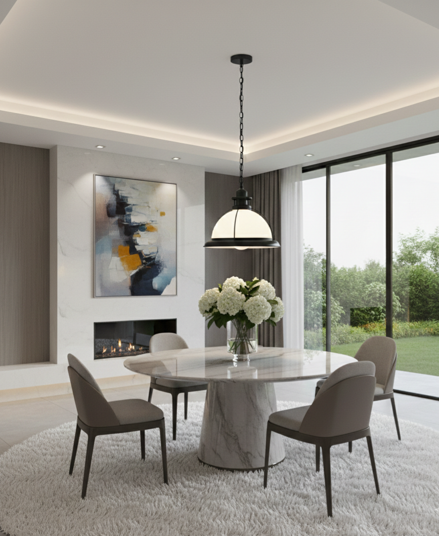 The Noir Luxe Dome wrought Iron spherical chandelier