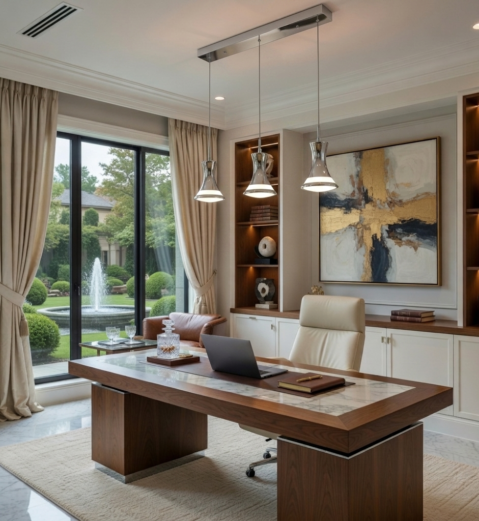 Maison Celestine chromed 3 light pendant