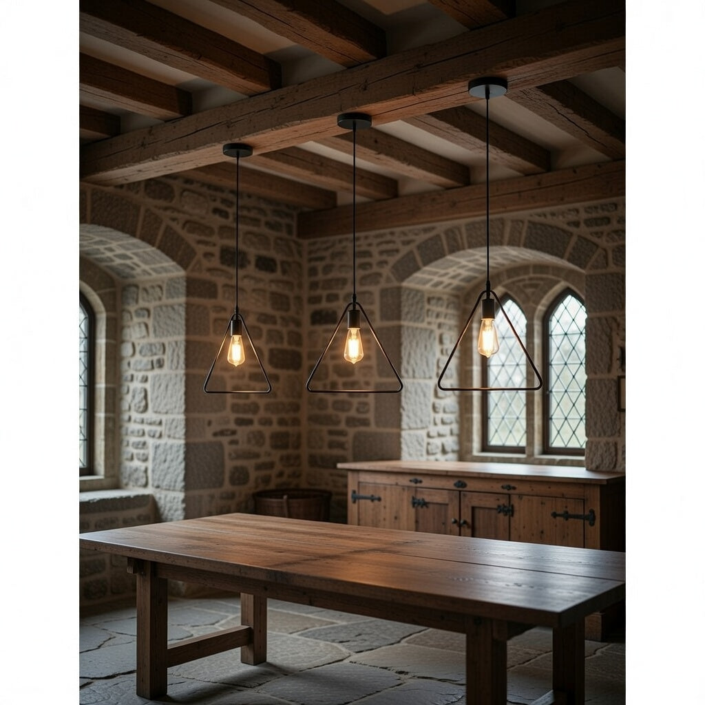 Trigonon black metal pendant