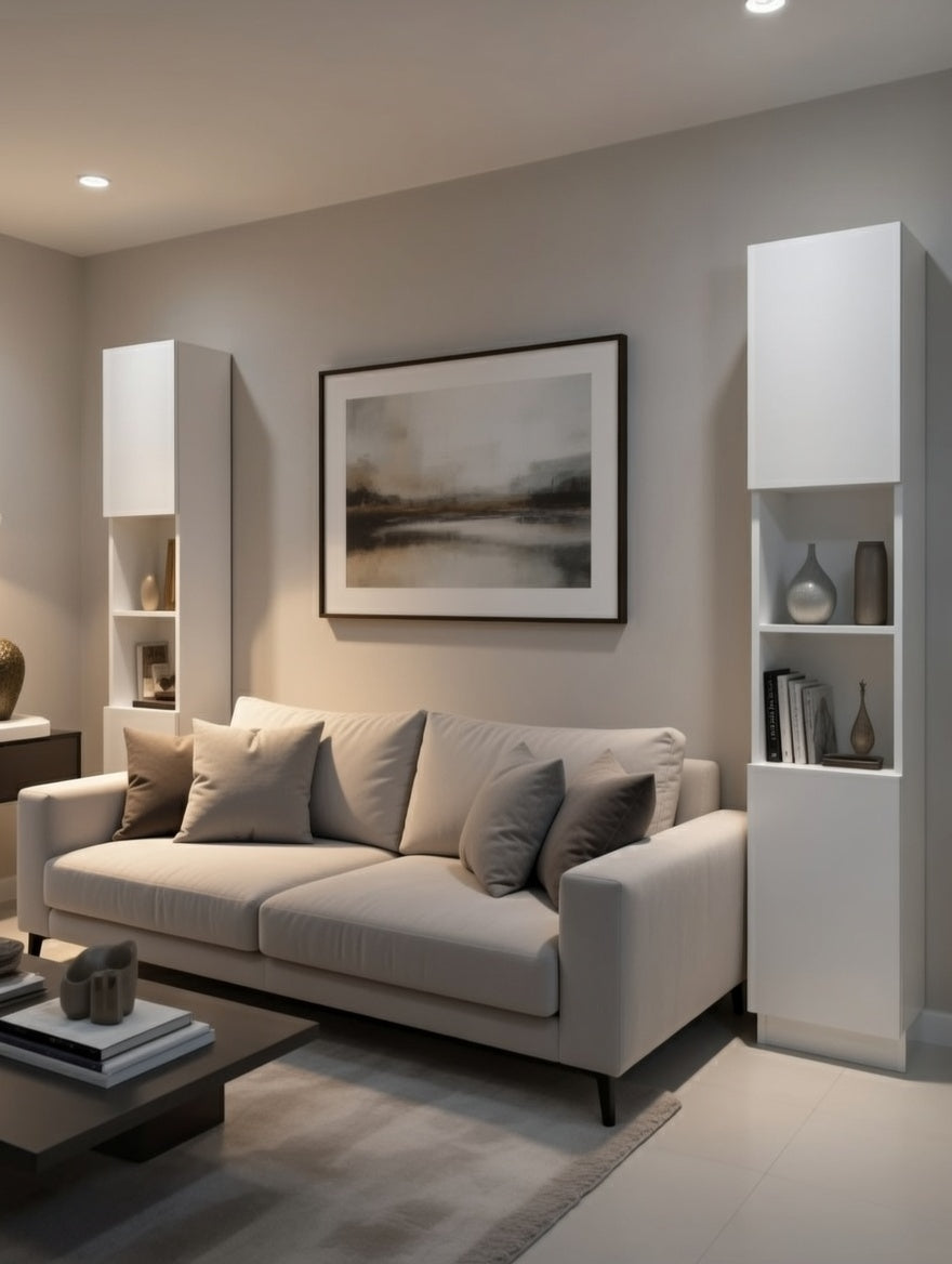 Wall cabinet in lacquered white gloss finish
