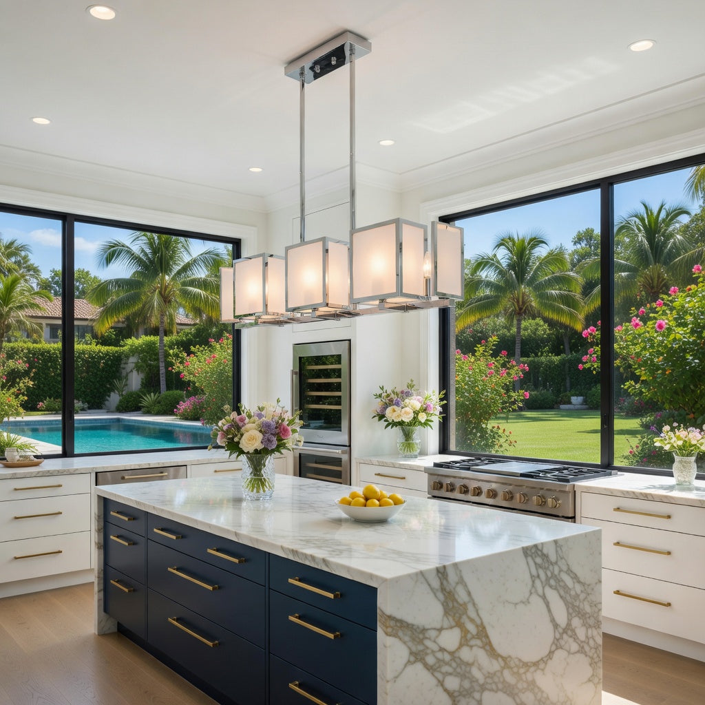 Paris L'Éclat de Modernité chromed metal chandelier