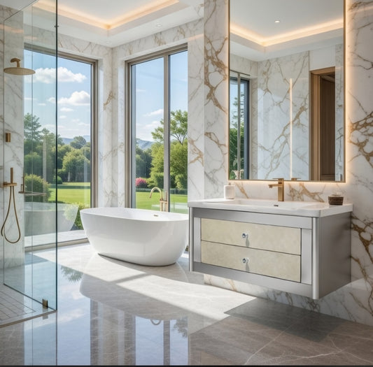 39''Lumière stainless steel Floating Vanity