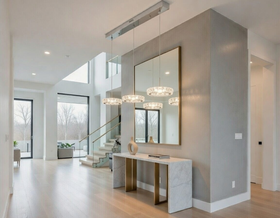 Lumière Éclatante — Modern Crystal Trio LED Pendant