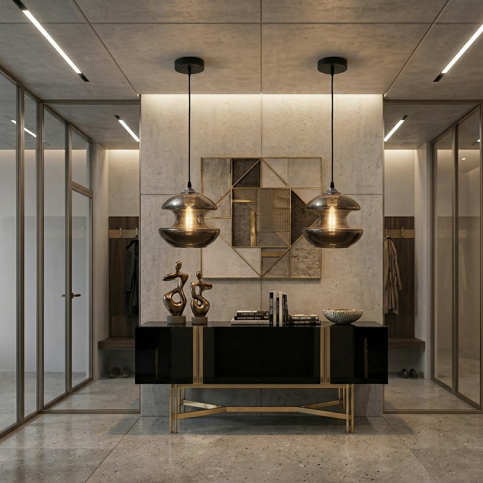 Elegante gray glass pendant