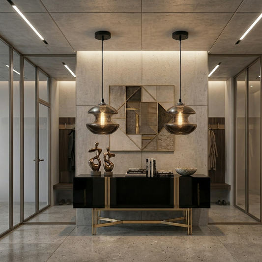 Elegante gray glass pendant