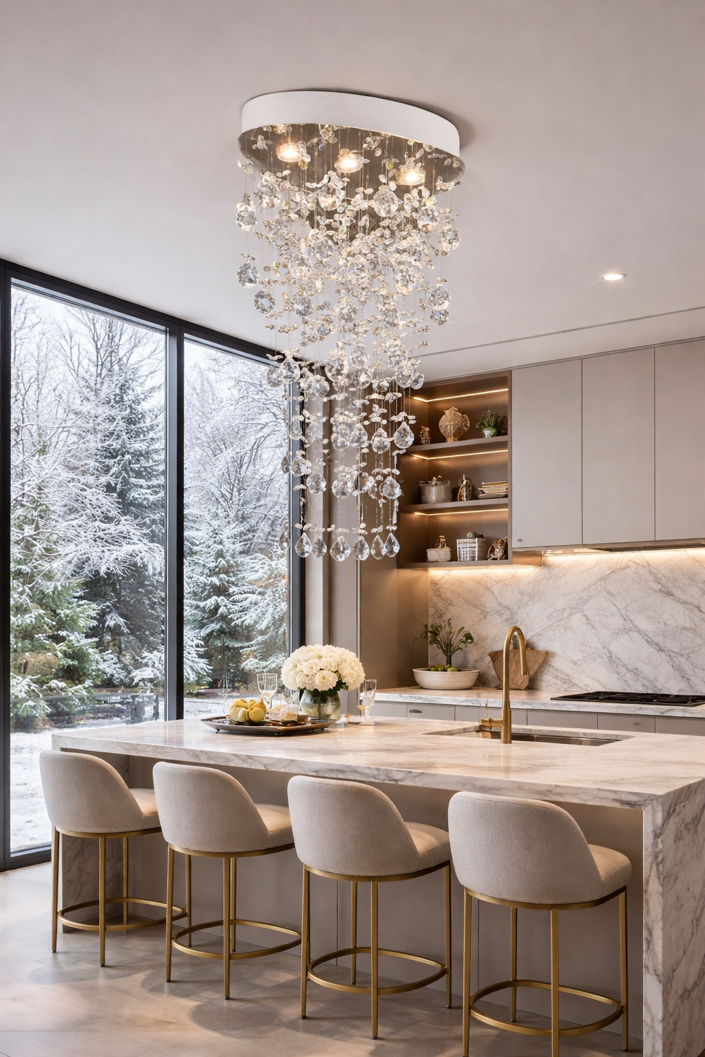 The Firenze Cascade Crystal Chandelier
