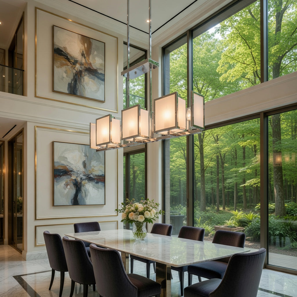 Paris L'Éclat de Modernité chromed metal chandelier