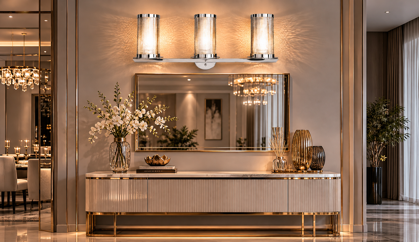 Éclat Moderne — Chrome Triple Wall Light