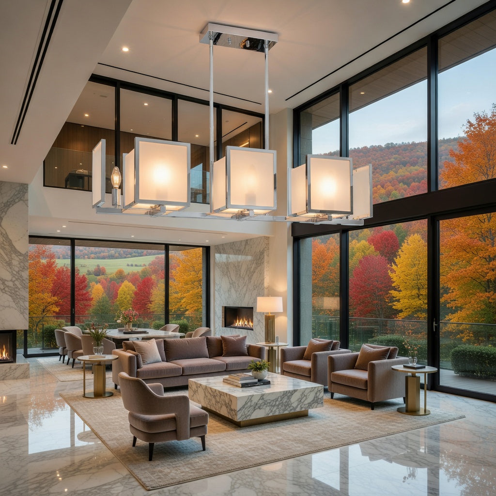 Paris L'Éclat de Modernité chromed metal chandelier